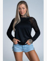 We offer you a new model of sweatshirt with beautiful delicate lace. The material is light, breathable and pleasant to the touch.