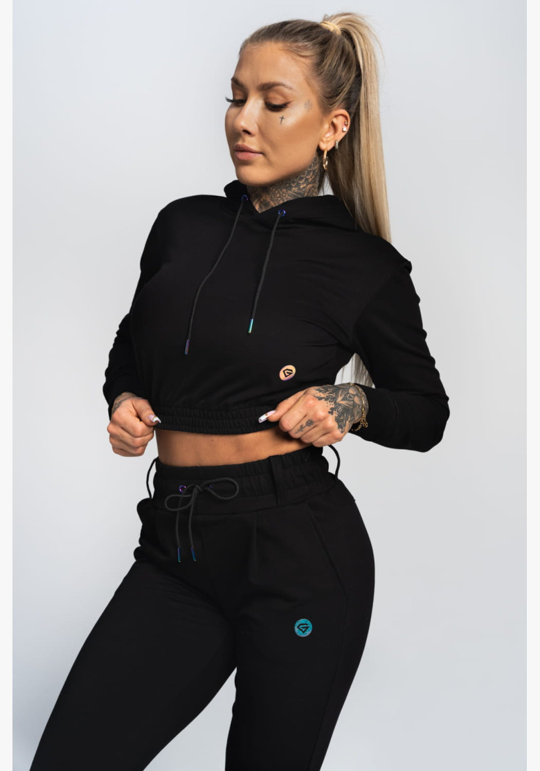 Mikina Gym Glamour s kapucňou Black