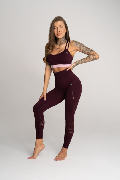 Športové legíny Gym Glamour Deynn Vino rosso