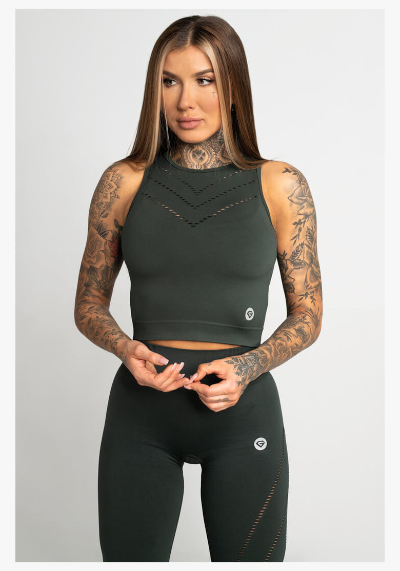 Top Gym Glamour Asymmetrical Deep Forest