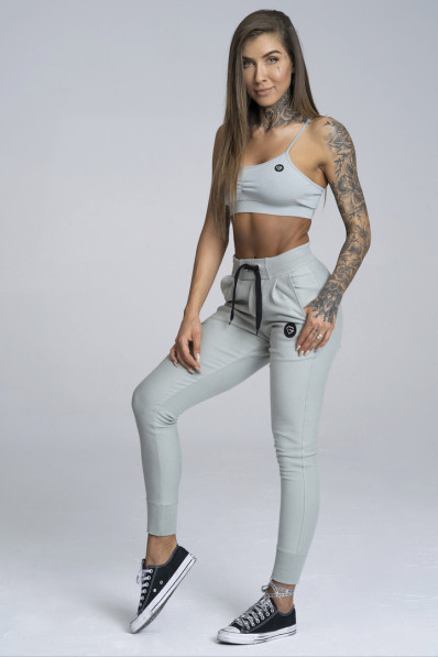 Gym Glamour Boyfriend Grey Sweatpants