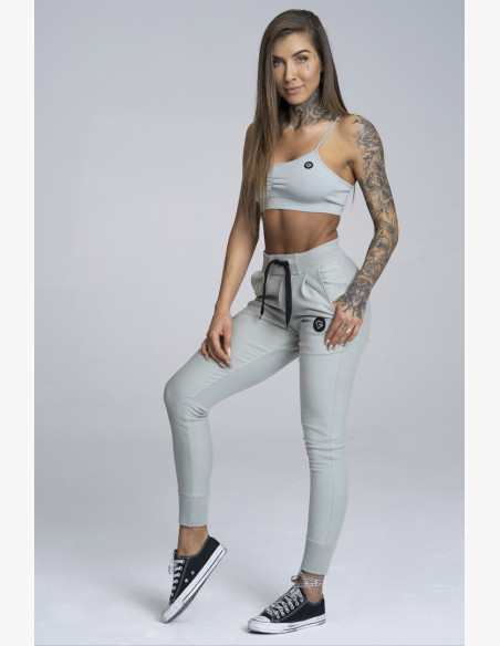 Gym Glamour Boyfriend Grey Sweatpants