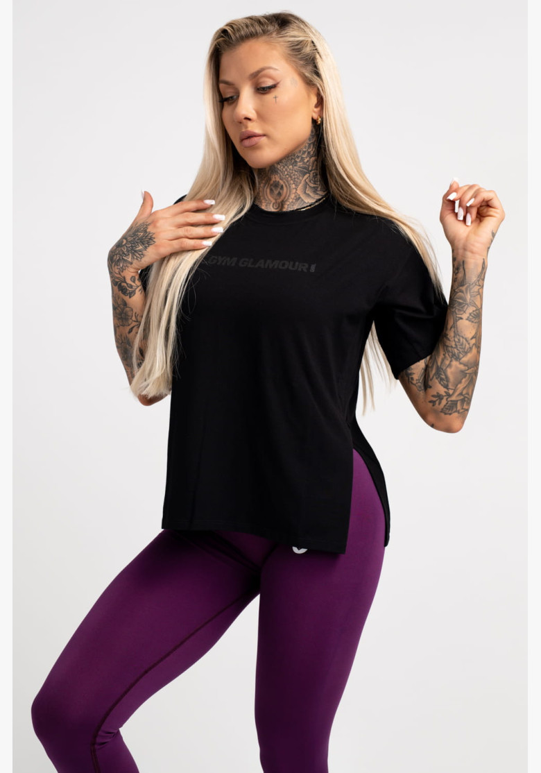 T-shirt Gym Glamour GLAMOUR Black