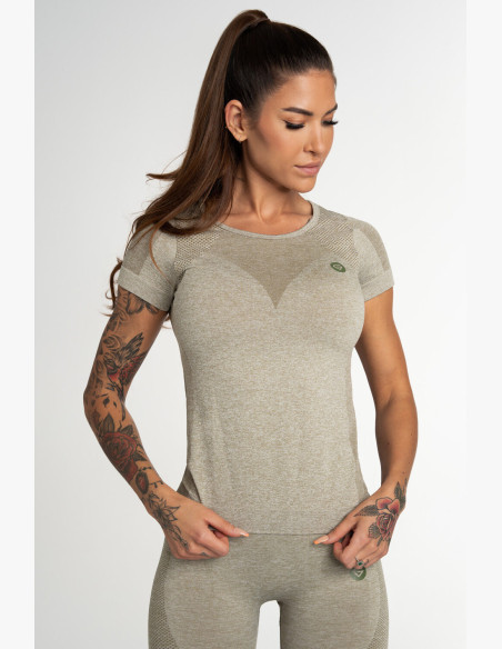 T-shirt Gym Glamour Fusion Khaki