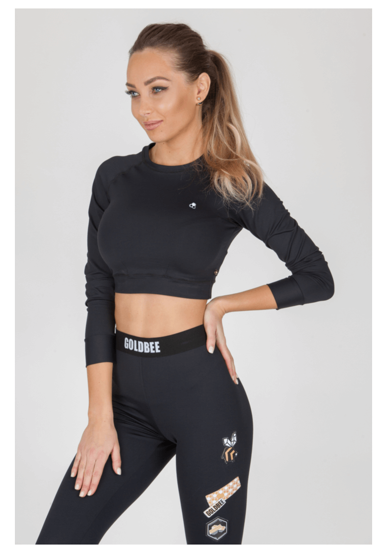 Crop-Top GoldBee s dlhým rukávom BeClassic Black