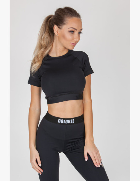 Crop-Top GoldBee Short Sleeve BeClassic Black