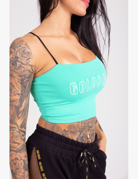 CropTop GoldBee Washington Logo Aqua Green
