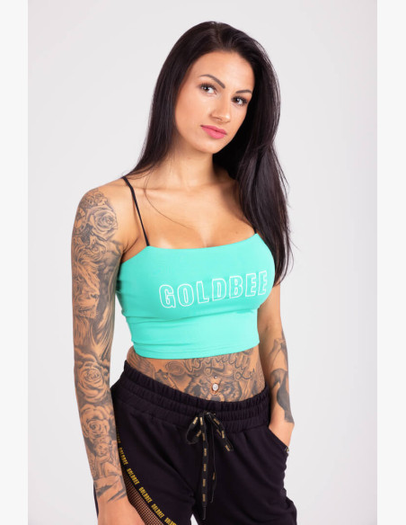 CropTop GoldBee Washington Logo Aqua Green