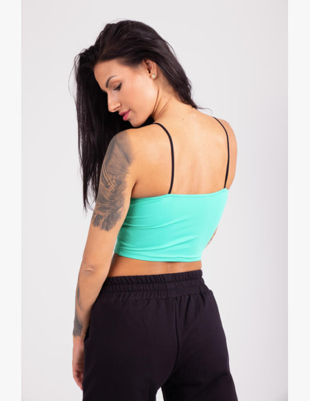 CropTop GoldBee Washington Logo Aqua Green