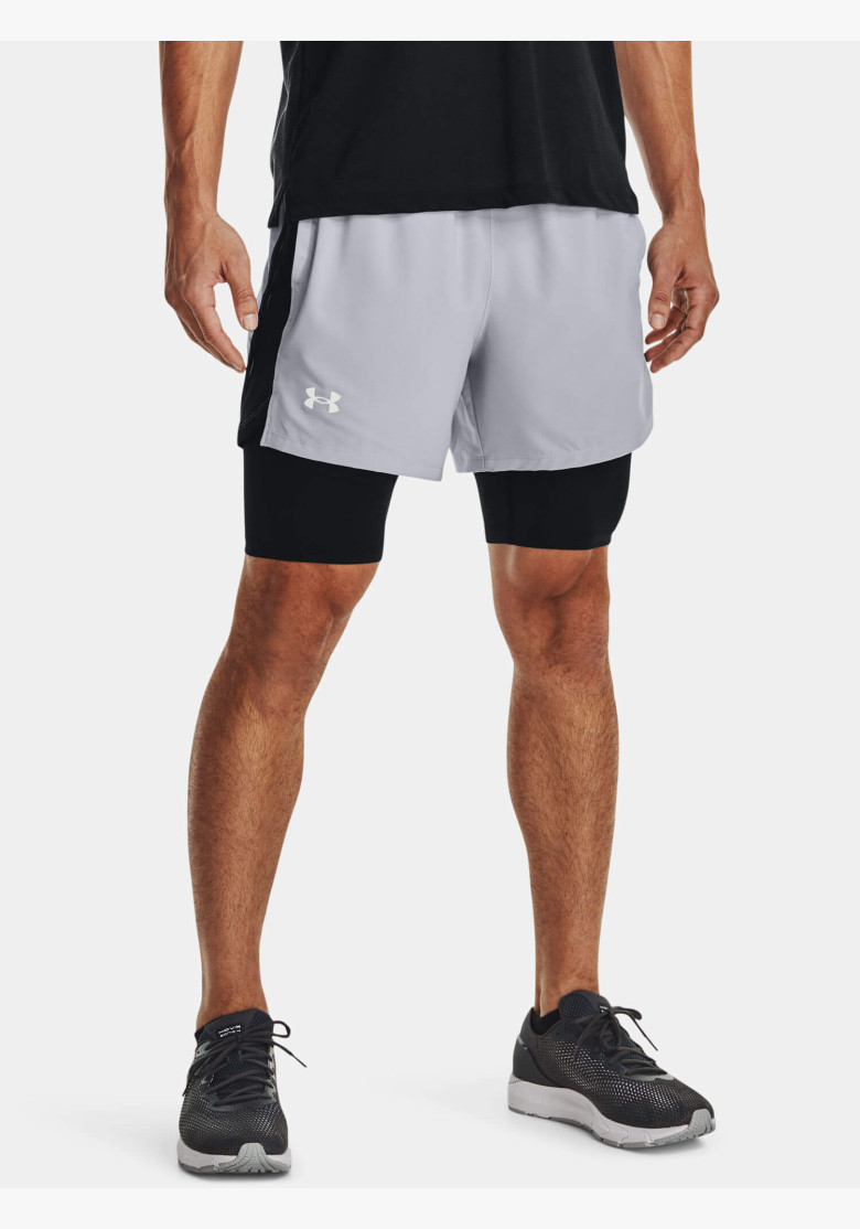 Kraťasy Under Armour UA LAUNCH 5'' 2-IN-1 SHORT Mod Gray