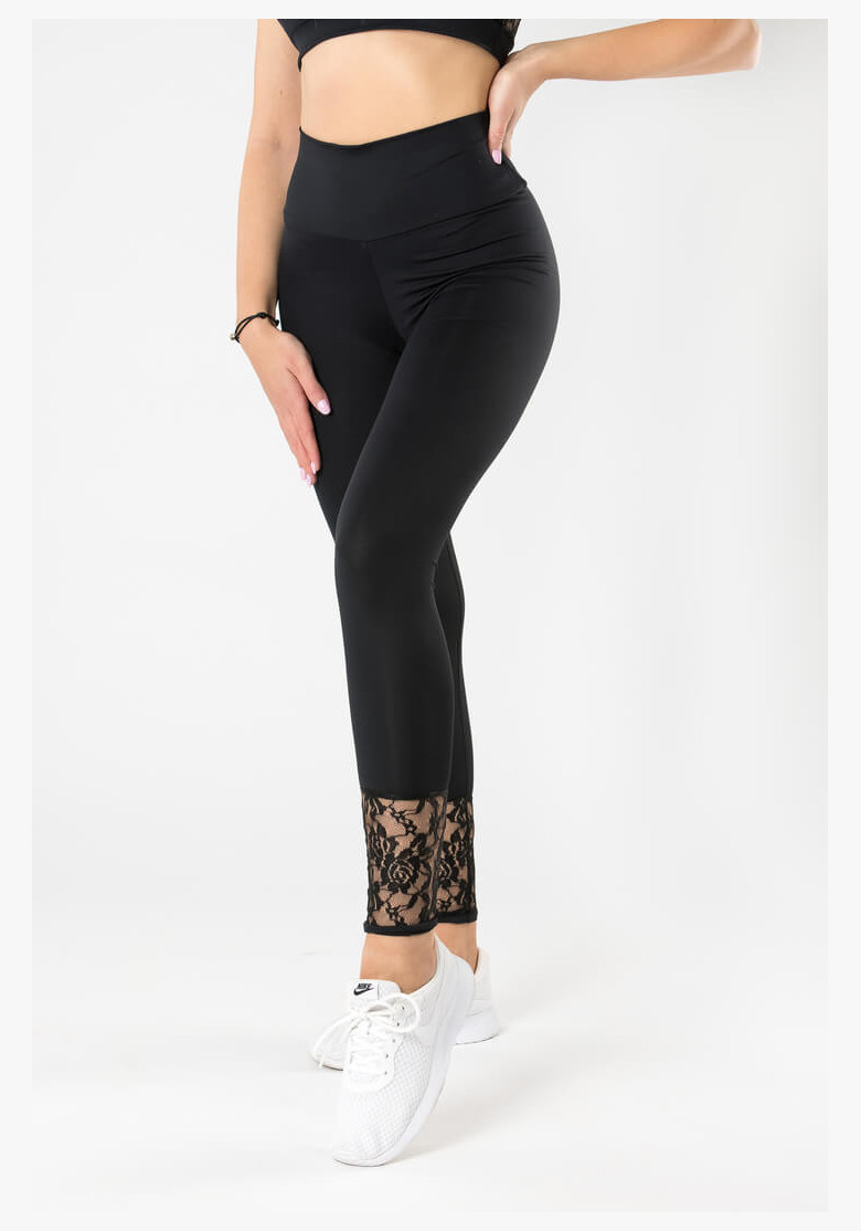 GoldBee Anastasiia Lace Black Leggings