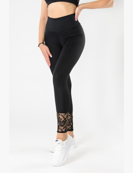 GoldBee Anastasiia Lace Black Leggings