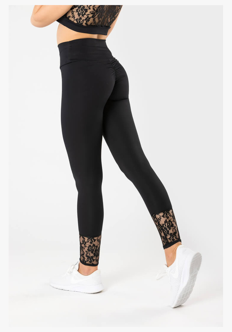 GoldBee Anastasiia Lace Black Leggings