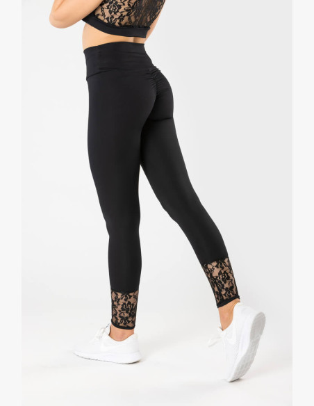 GoldBee Anastasiia Lace Black Leggings