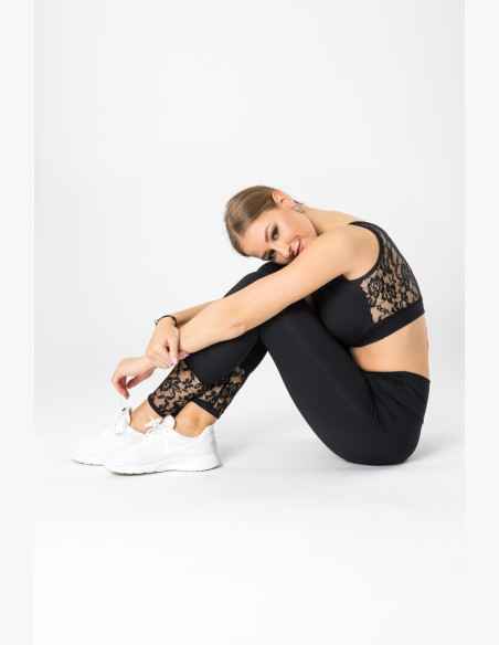 GoldBee Anastasiia Lace Black Leggings