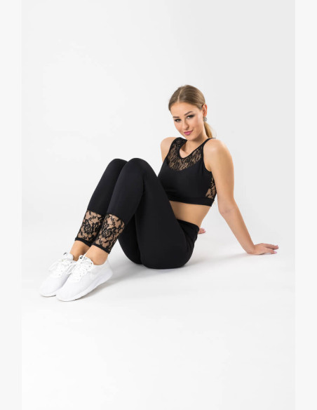 GoldBee Anastasiia Lace Black Leggings