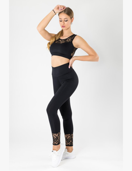 GoldBee Anastasiia Lace Black Leggings