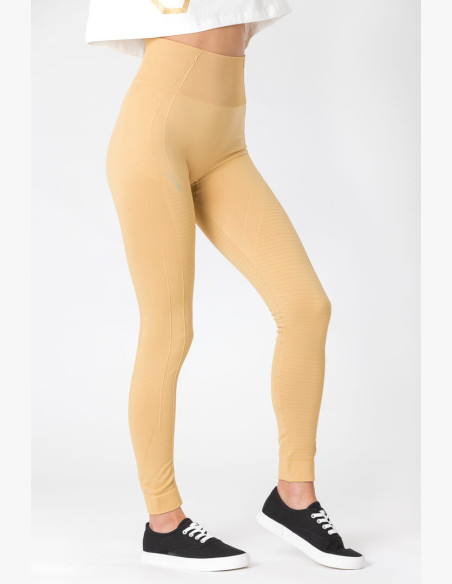 GoldBee BeSeamless Logo Pale Gold Leggings
