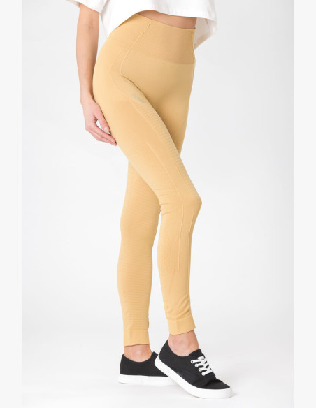 GoldBee BeSeamless Logo Pale Gold Leggings