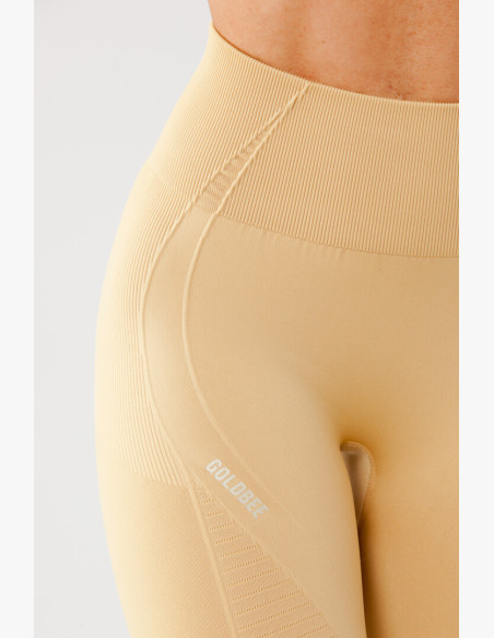 GoldBee BeSeamless Logo Pale Gold Leggings