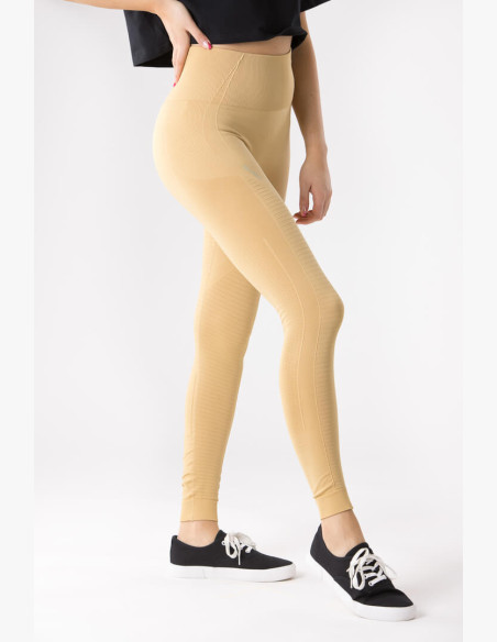 GoldBee BeSeamless Logo Pale Gold Leggings