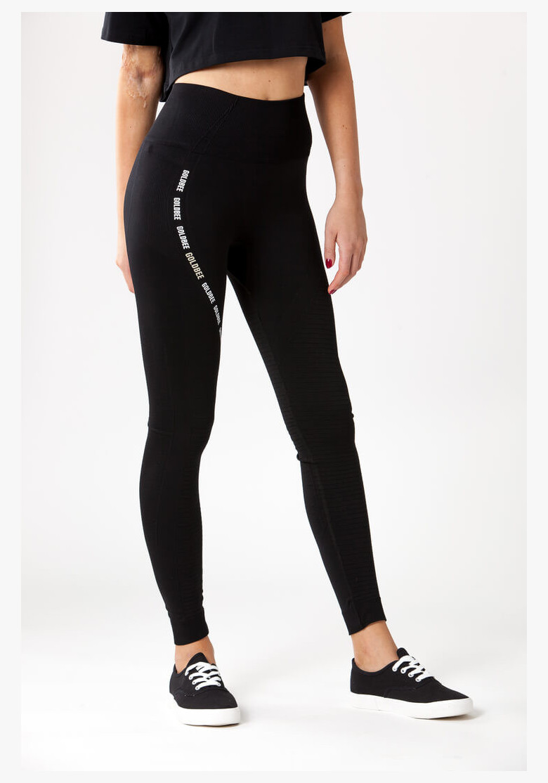 GoldBee BeSeamless Ripple Black Leggings