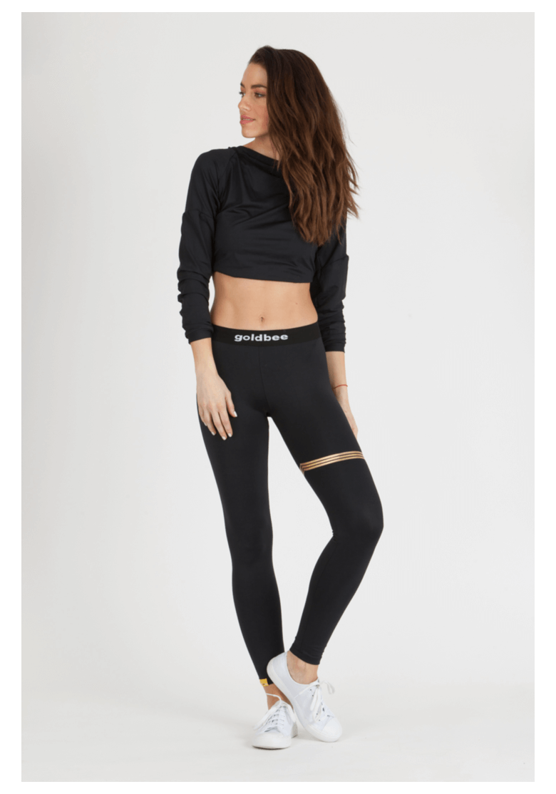 GoldBee BeStripe Black&Gold Leggings