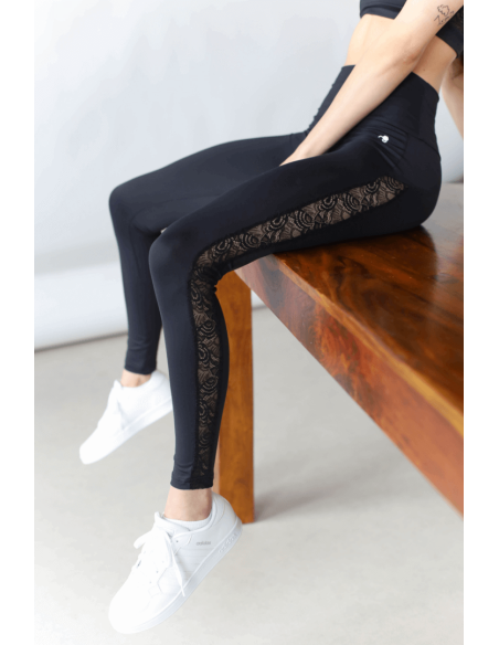 GoldBee Lace Line Black Leggings