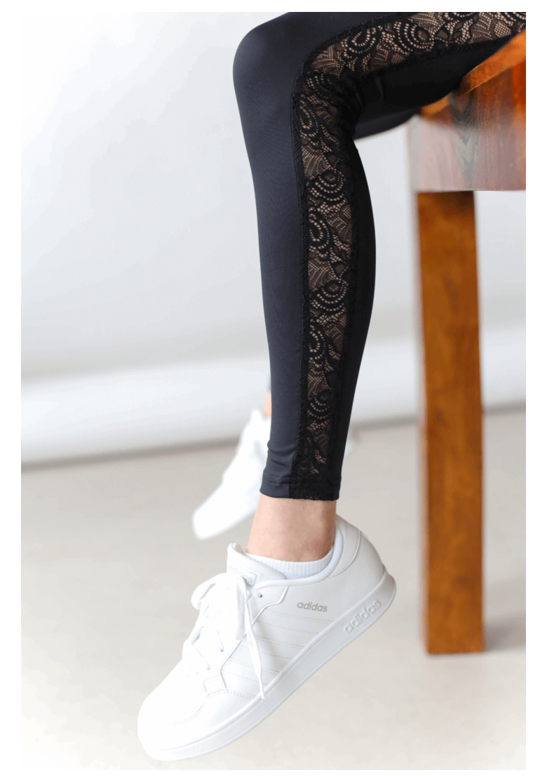 GoldBee Lace Line Black Leggings