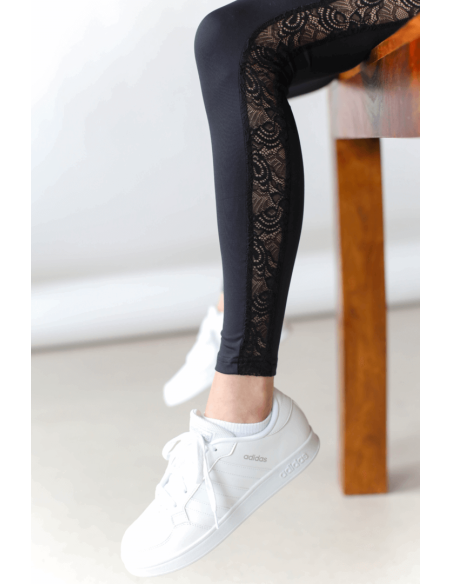 GoldBee Lace Line Black Leggings