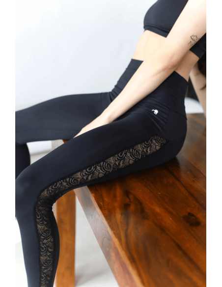 GoldBee Lace Line Black Leggings