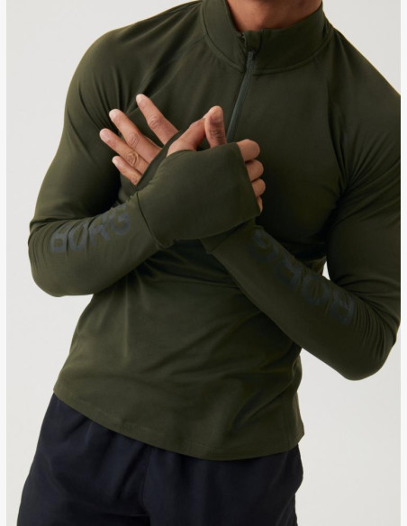 Sweatshirt Björn Borg Midlayer Half Zip Green