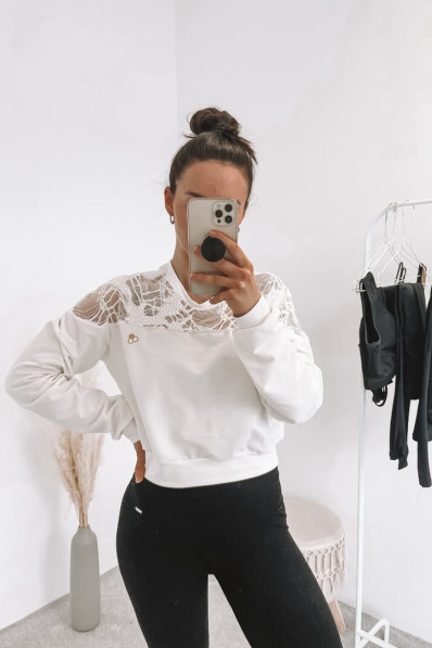 Sweatshirt GoldBee Lace White