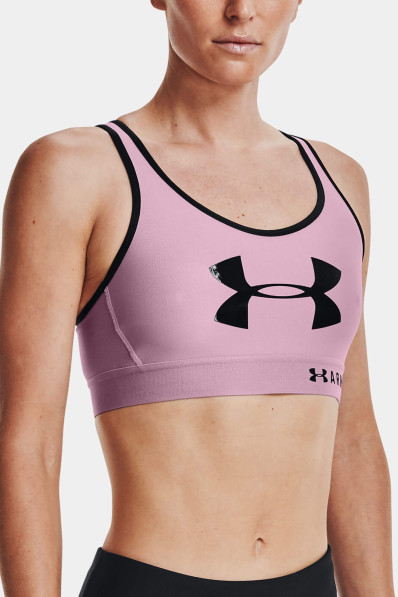 Under Armour Armour Mid Keyhole Bra Graphic Pink