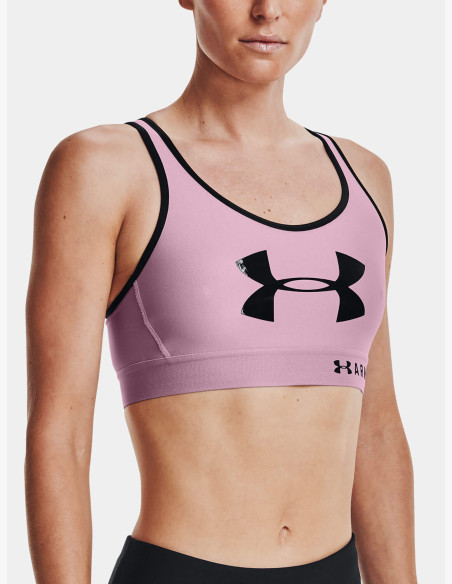 Under Armour Armour Mid Keyhole Bra Graphic Pink