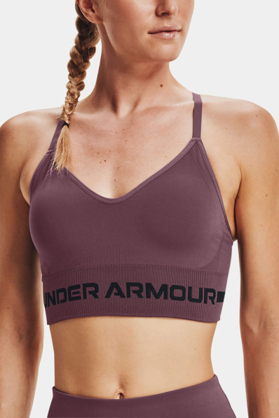 Podprsenka Under Armour Seamless Low Long Bra Ash Plum