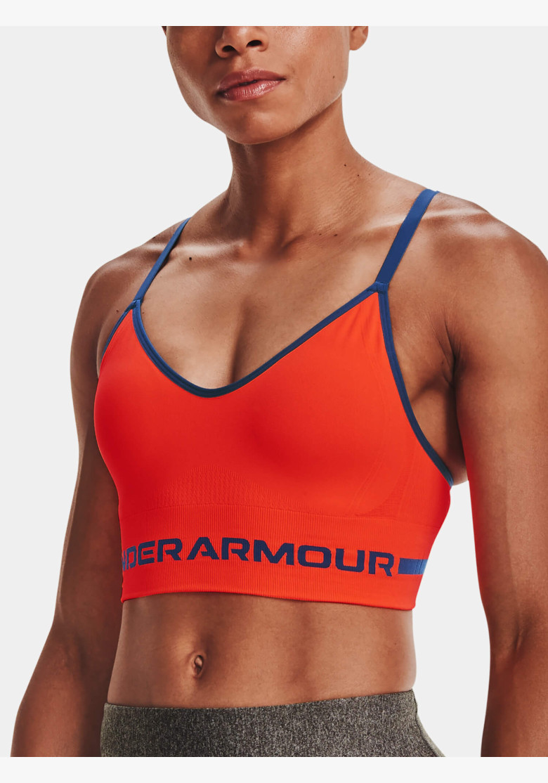 Podprsenka Under Armour Seamless Low Long Bra Phoenix Fire