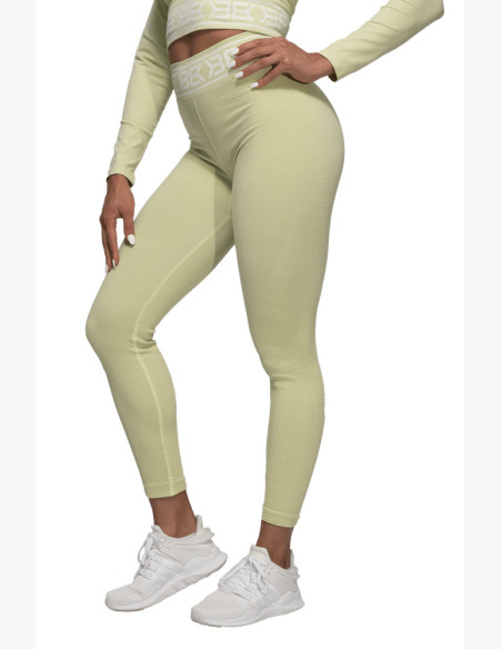 Rib Seamless Leggings Greenish Melange - Better Bodies