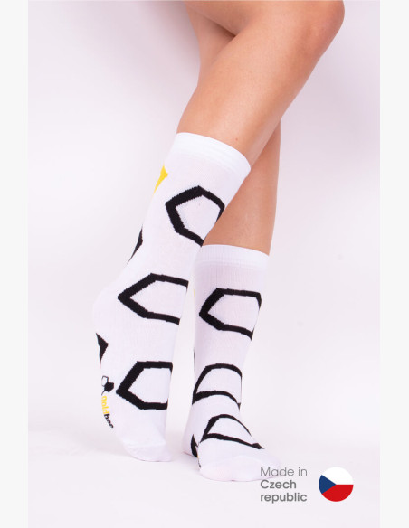 Socks GoldBee BeSox Honeycomb White