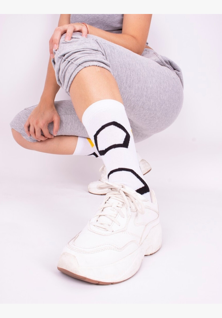 Socks GoldBee BeSox Honeycomb White