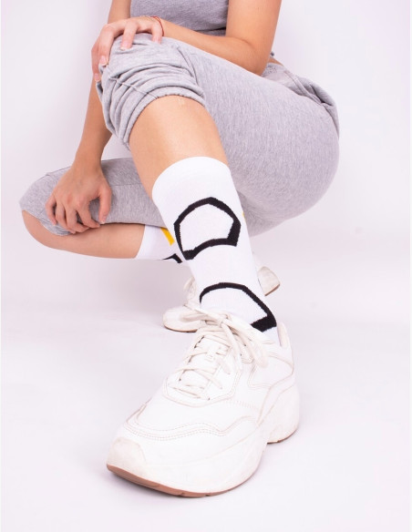Socks GoldBee BeSox Honeycomb White