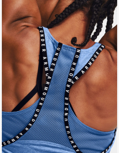 Under Armour Knockout Mesh Back Blue Tank Top