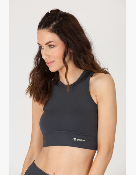 GoldBee BeTop Logo Black Sand Tank Top