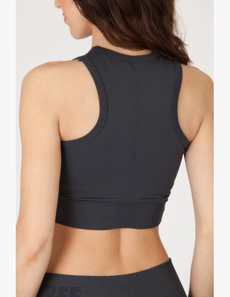 GoldBee BeTop Logo Black Sand Tank Top