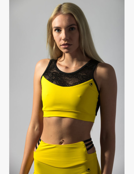 Top GoldBee Anastasiia Lace Yellow