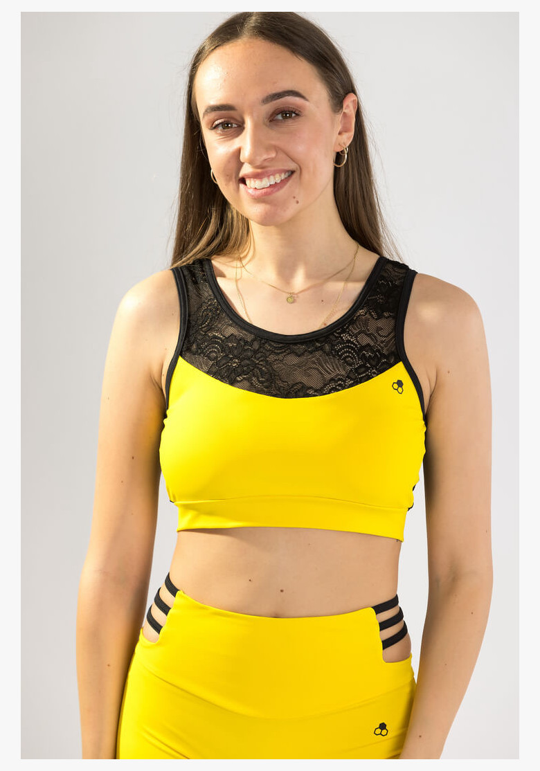 Top GoldBee Anastasiia Lace Yellow