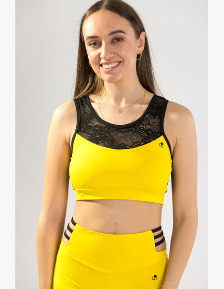 Top GoldBee Anastasiia Lace Yellow