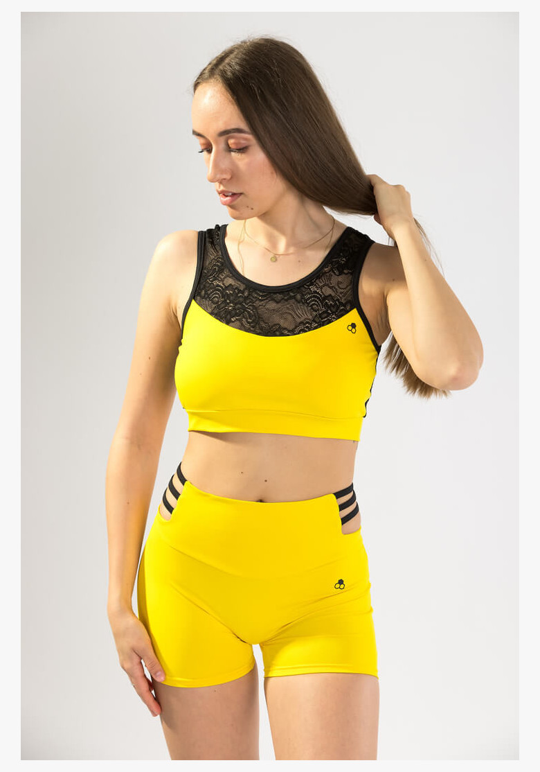 Top GoldBee Anastasiia Lace Yellow