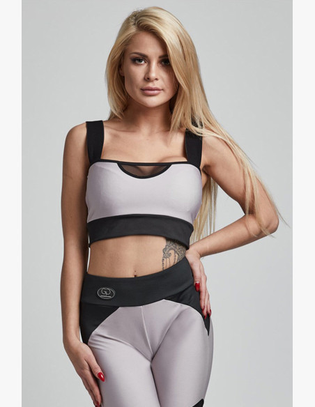 TOP PRETTY GREY BEIGE - Gym Provocateur