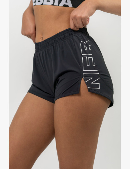 NEBBIA FIT Activewear shorts with hidden pocket black